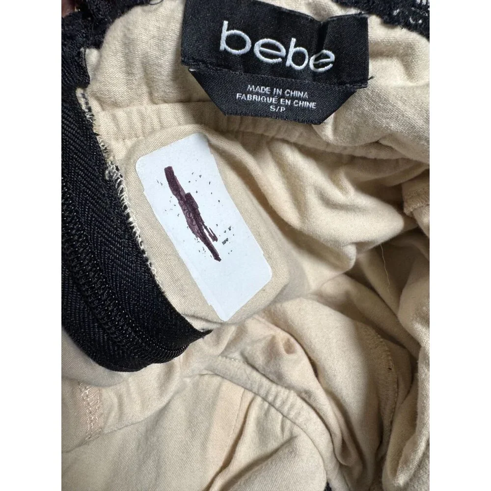 Bebe Black Lace Beige Mini Slip Dress Women size Small Coquette Sexy Fairy Grung - Picture 15 of 16